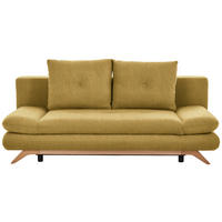 SCHLAFSOFA Webstoff Gelb  - Gelb/Buchefarben, KONVENTIONELL, Holz/Textil (205/86/94cm) - Carryhome