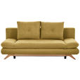 SCHLAFSOFA  in Webstoff Gelb  - Gelb/Buchefarben, KONVENTIONELL, Holz/Textil (205/86/94cm) - Carryhome