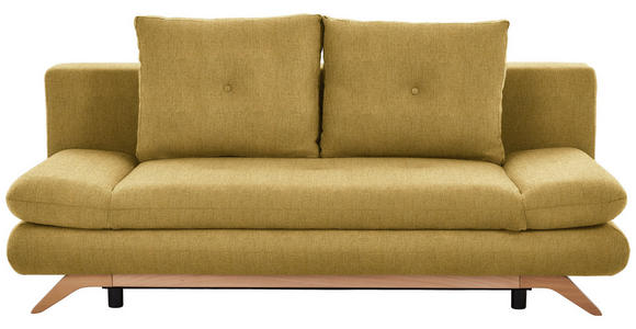 SCHLAFSOFA  in Webstoff Gelb  - Gelb/Buchefarben, KONVENTIONELL, Holz/Textil (205/86/94cm) - Carryhome