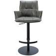 BARHOCKER in Metall, Textil, Leder Anthrazit, Schwarz  - Anthrazit/Schwarz, Design, Leder/Textil (56,5/100/56cm) - Novel