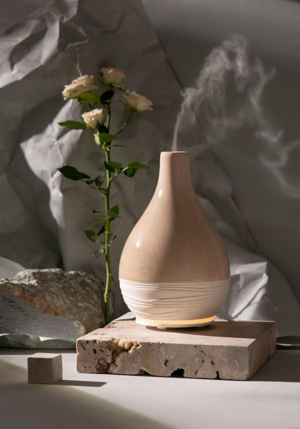 DIFFUSER Air Sonic  - Sandfarben, Basics (17,5/17,5/23cm) - Ipuro