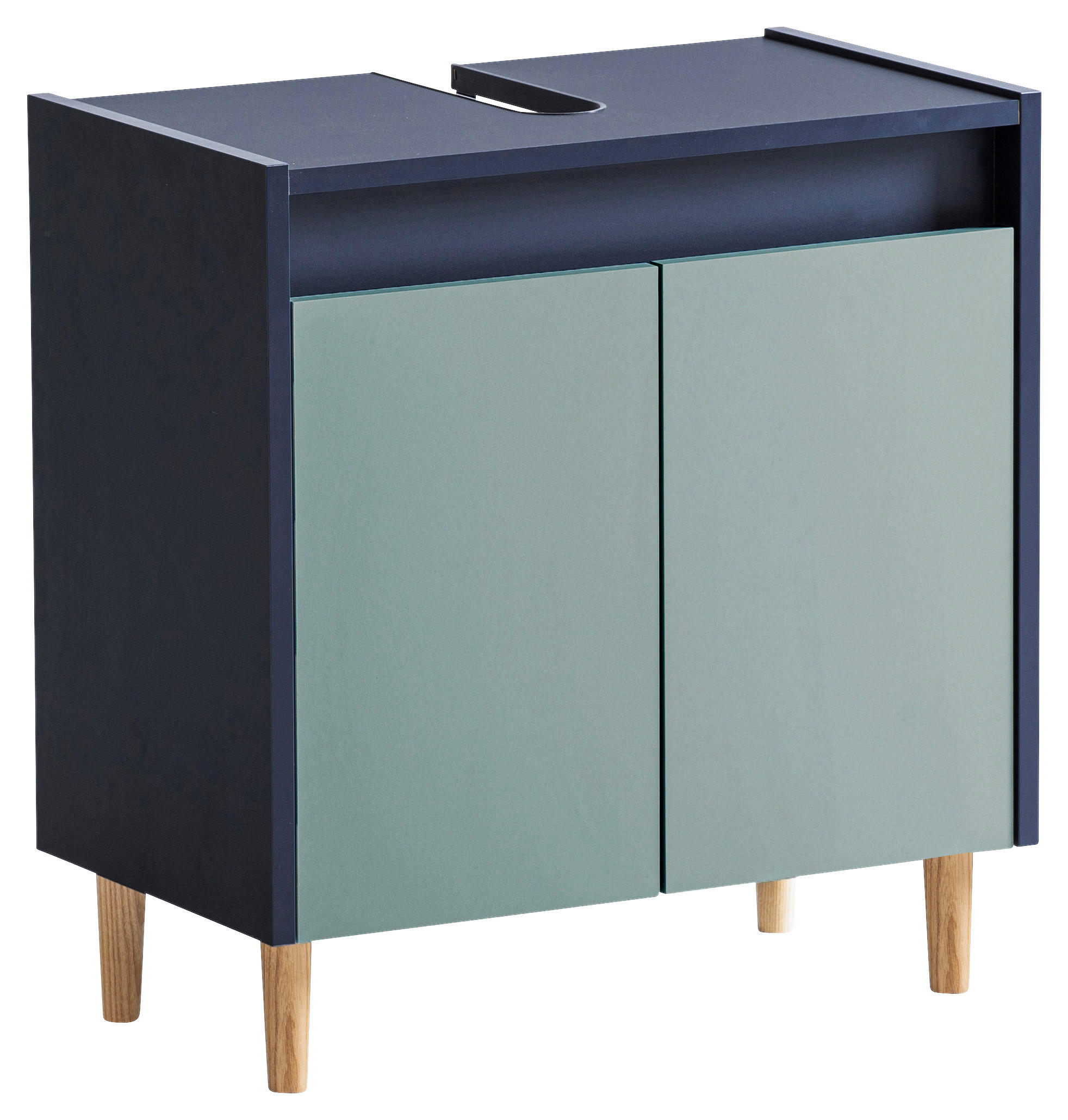 Mid.you Waschbeckenunterschrank Lovis WBU 570 Hellblau, Dunkelblau 56.9x60.1x33.0 cm