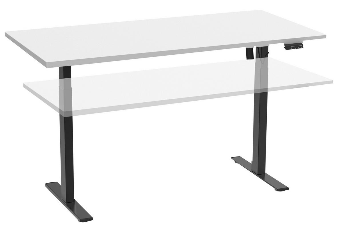 SCHREIBTISCH  in Schwarz, Weiss  - Weiss/Silberfarben, Design, Holzwerkstoff/Metall (110/71/80cm) - MID.YOU