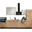KÜCHENLEERBLOCK 340 cm in Graphitfarben, Eichefarben, Hellgrau - Eichefarben/Hellgrau, Design, Holzwerkstoff/Metall (340cm) - Xora