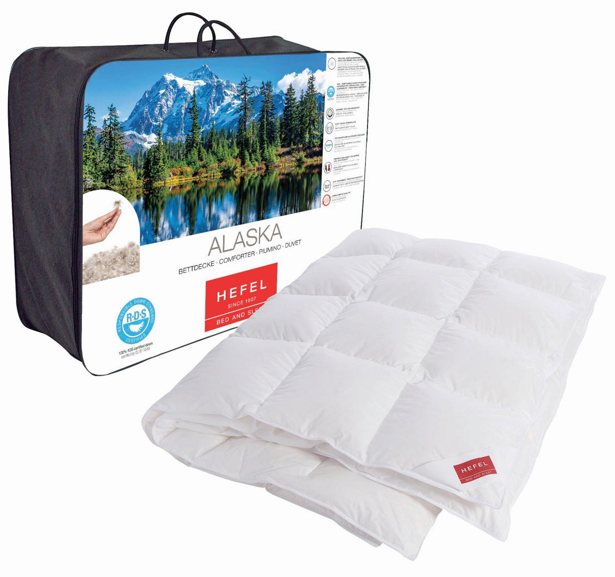 DAUNENDECKE 140/200 cm Alaska  - Weiß, Basics, Textil (140/200cm) - HEFEL