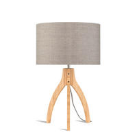 STOLNÍ LAMPA, nástěnný stmívač, 36/54 cm  - přírodní barvy, Trend, dřevo/textil (36/54cm) - Good & Mojo
