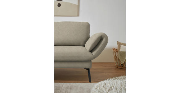 ECKSOFA  in Flachgewebe Sandfarben  175-224/255-365 cm  - Sandfarben/Schwarz, Design, Textil/Metall (175-224/255-365cm) - Dieter Knoll