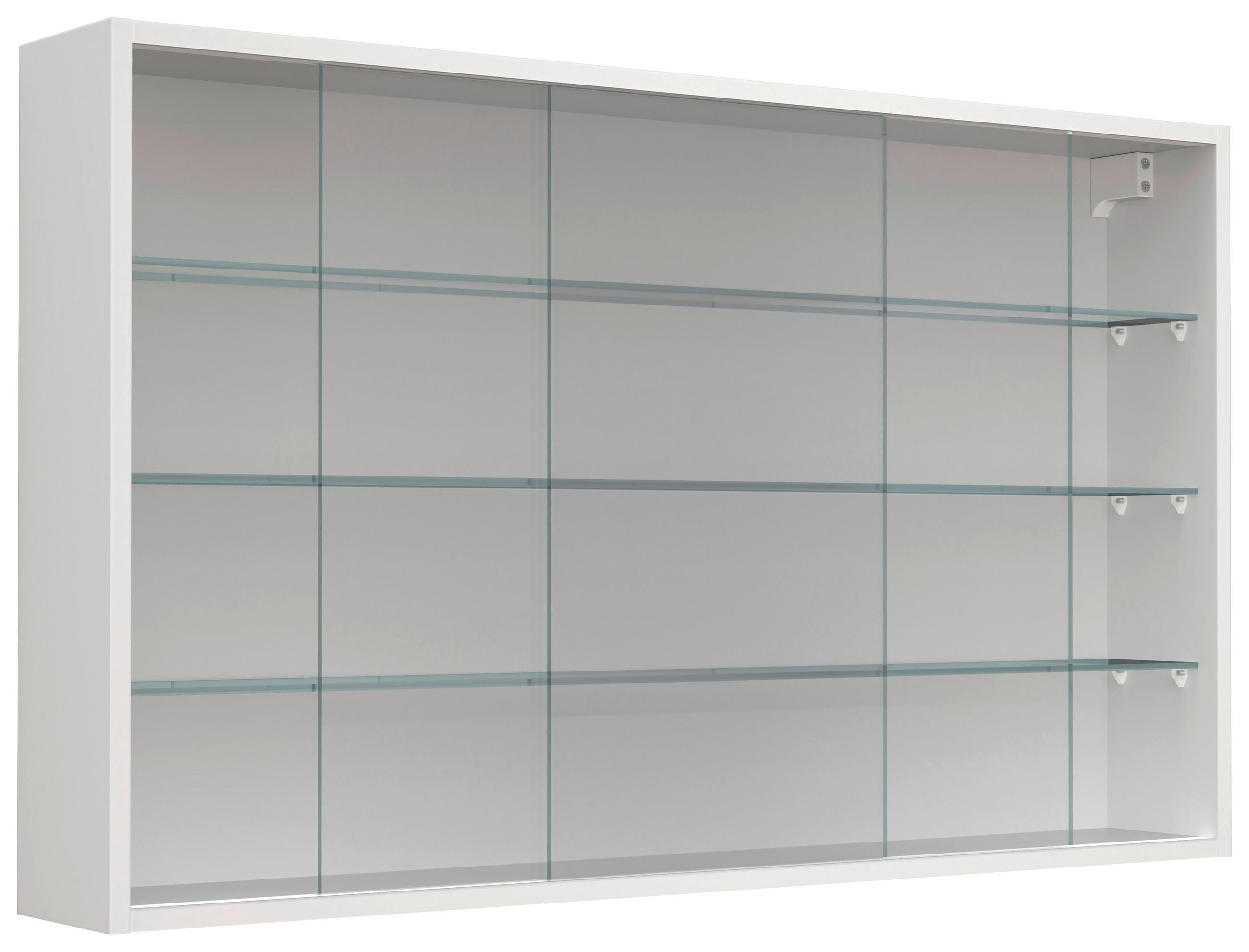 VÄGGHÄNGT VITRINSKÅP i vit   - vit/transparent, Design, trämaterial/glas (100/60/15cm) - MID.YOU