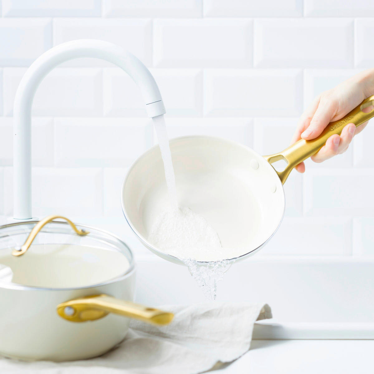 PFANNENSET 2-teilig 20 & 26 cm  - Goldfarben/Creme, Basics, Metall (20 & 26cm) - GreenPan