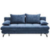 SCHLAFSOFA Samt Dunkelblau  - Schwarz/Dunkelblau, Design, Textil/Metall (205/79-96/95cm) - Novel