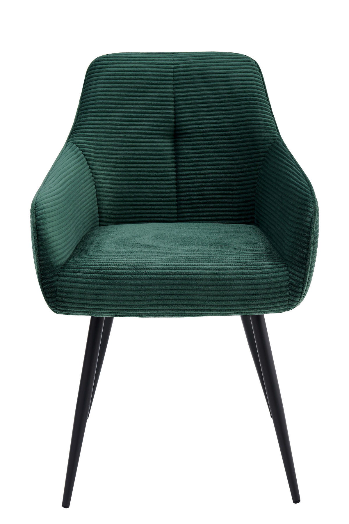 ARMLEHNSTUHL-SET 2 Stück  in Stahl Mikrofaser, Feincord  - Schwarz/Grün, MODERN, Textil/Metall (53/85/62cm) - MID.YOU