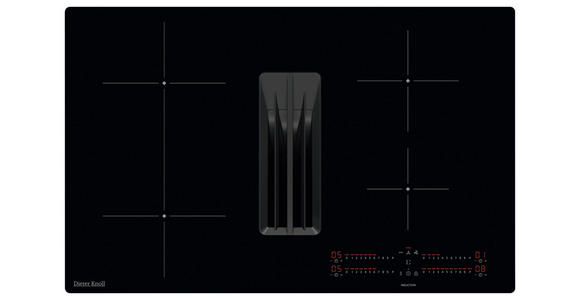 KOCHFELD-DUNSTABZUG-KOMBI DKEX8050IB  - Schwarz, Basics, Glas/Metall (80/23/51cm) - Dieter Knoll