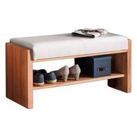 GARDEROBENBANK  in 88/44/42 cm  - Buchefarben/Weiß, MODERN, Leder/Holz (88/44/42cm) - Linea Natura