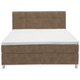 BOXSPRINGBETT 160/200 cm  in Braun  - Chromfarben/Braun, KONVENTIONELL, Kunststoff/Textil (160/200cm) - Voleo