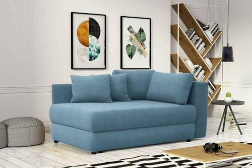 RÉCAMIERE Blau Flachgewebe  - Blau/Schwarz, Design, Kunststoff/Textil (171/71-88/93cm) - Cantus