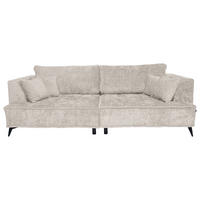 BIGSOFA Chenille Creme  - Creme/Schwarz, Design, Textil/Metall (250/90/120cm) - home24