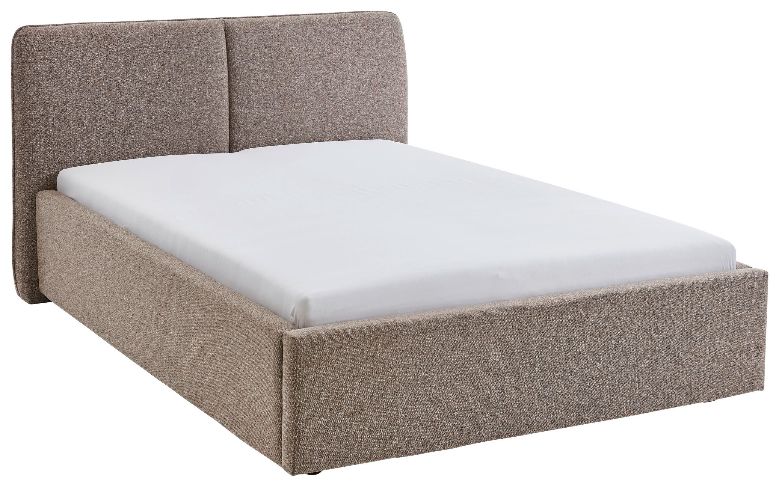 POLSTERBETT 140/200 cm,  in Braun,  - Schwarz/Braun, Design, Holz/Textil (140/200cm) - Stylife