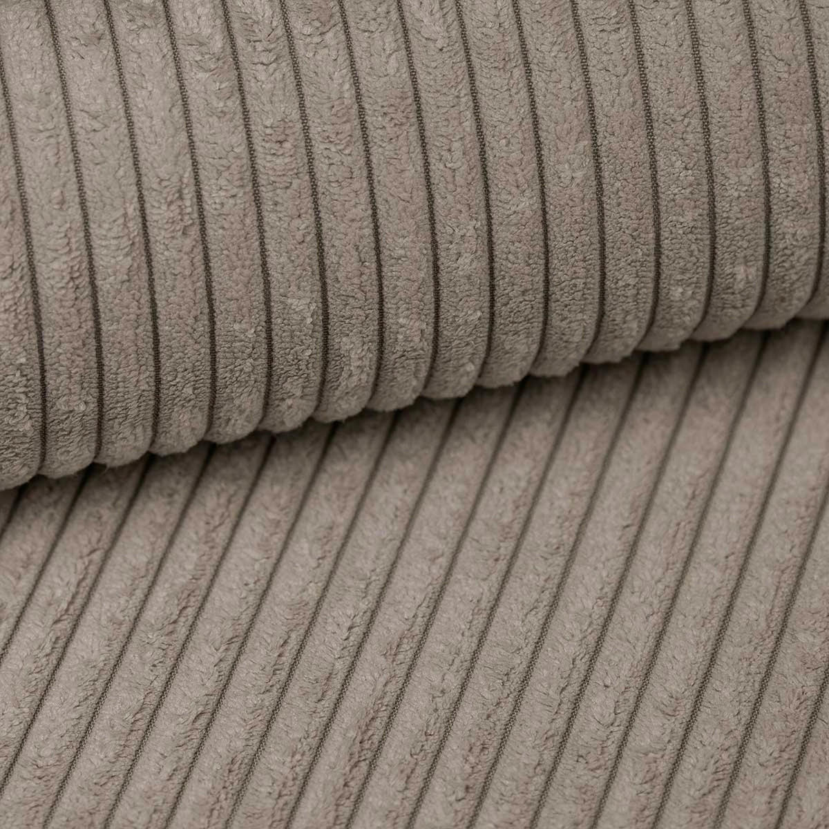 ECKSOFA inkl. Funktionen Taupe Cord  - Taupe/Schwarz, KONVENTIONELL, Kunststoff/Textil (260/200cm) - Xora