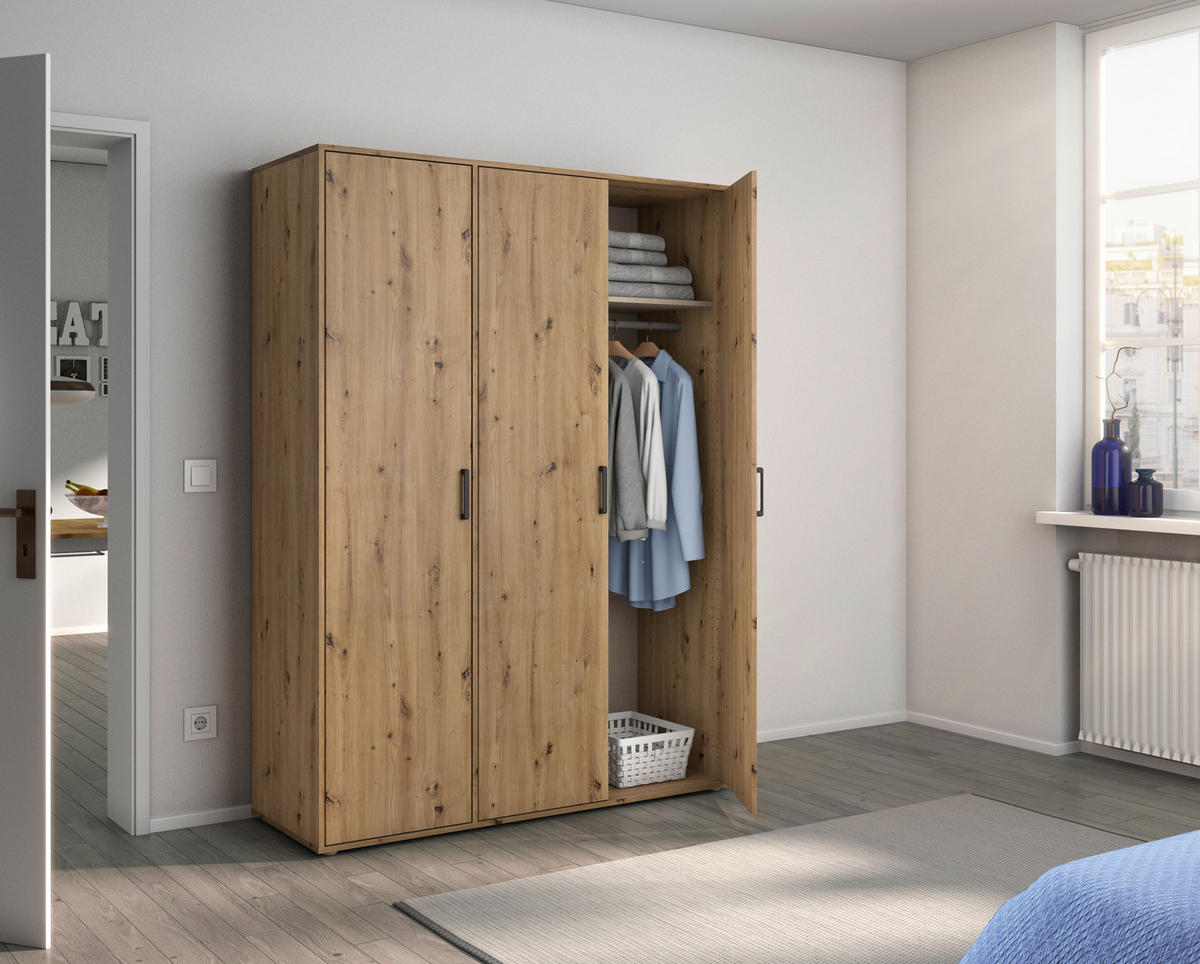 DREHTÜRENSCHRANK in Eiche Artisan  - Eiche Artisan, Modern, Holzwerkstoff/Kunststoff (140/194/53cm) - Rauch Möbel
