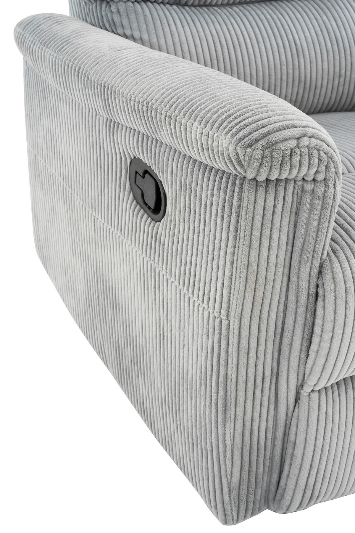 2-SITZER-SOFA in Cord Hellgrau  - Hellgrau/Schwarz, Design, Kunststoff/Textil (131/108/89cm) - Livetastic