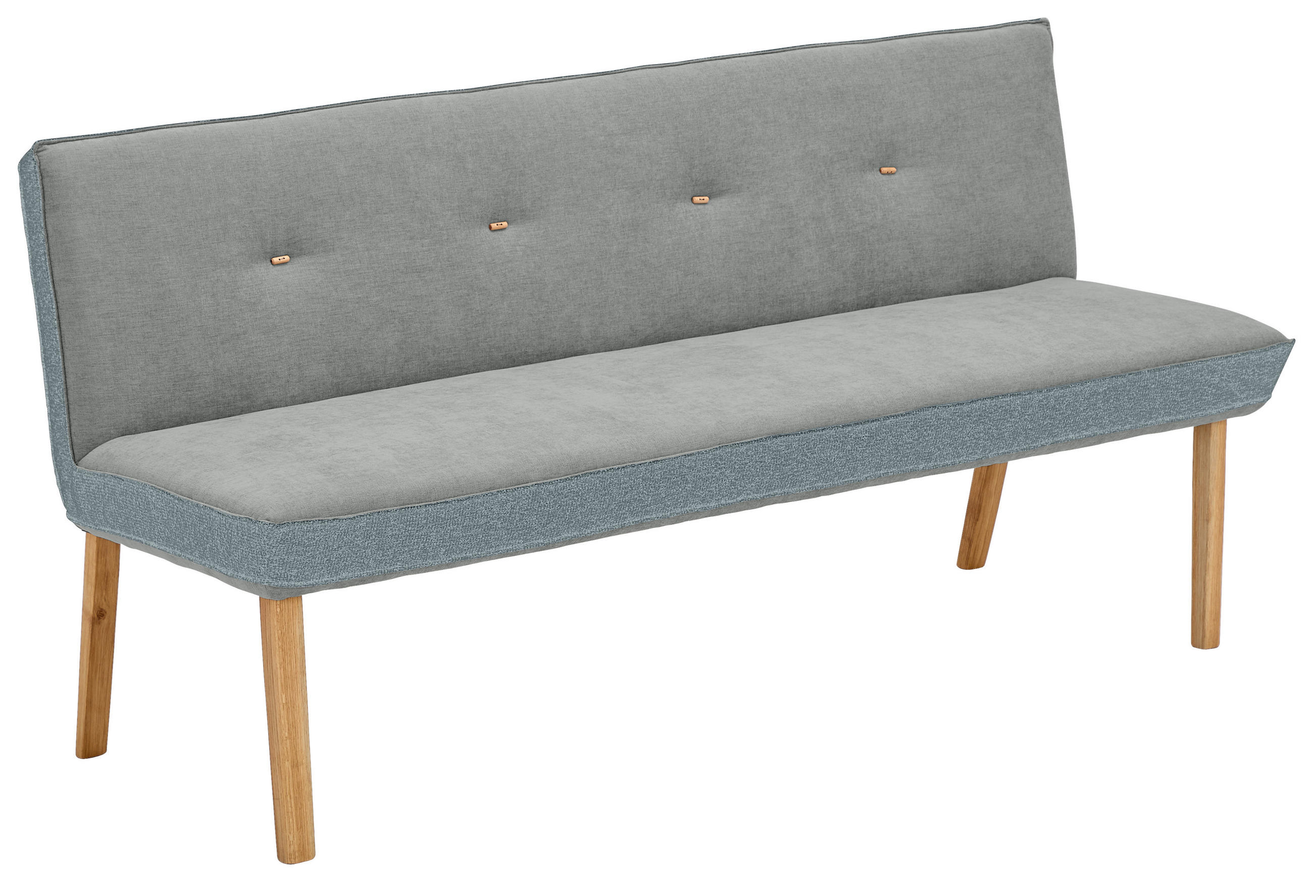 SITZBANK Holz, Textil Dunkelgrau  - Eichefarben/Dunkelgrau, Design, Holz/Textil (177/88/63cm) - Linea Natura