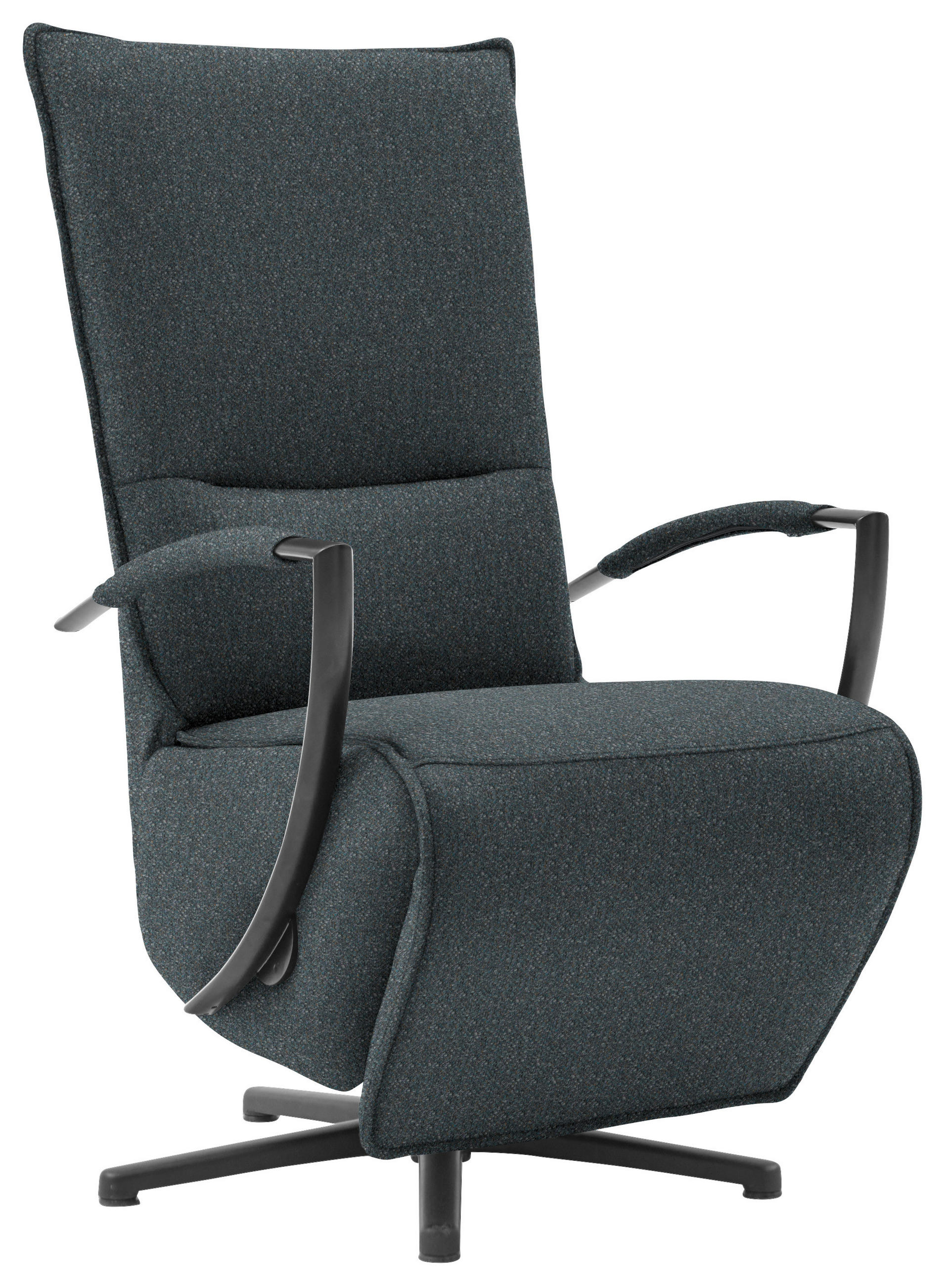 RELAXSESSEL Webstoff Relaxfunktion    - Blaugrau/Schwarz, Design, Textil/Metall (66/110-114/84cm) - Moderano