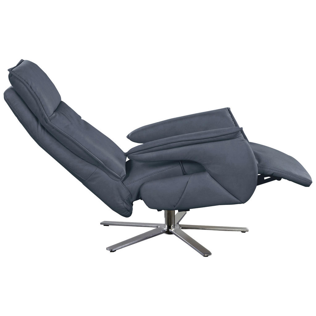 Thumbnail - Livetastic Fernsehsessel, Blau, Grau, Leder, Echtleder, Nappaleder, 77x116x80 cm, Wohnzimmer, Sessel, Fernsehsessel