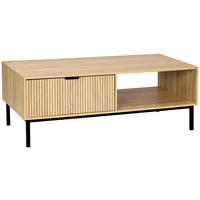 COUCHTISCH in Metall, Holzwerkstoff  - Schwarz/Naturfarben, Natur, Holzwerkstoff/Metall (110/40/50cm) - MID.YOU