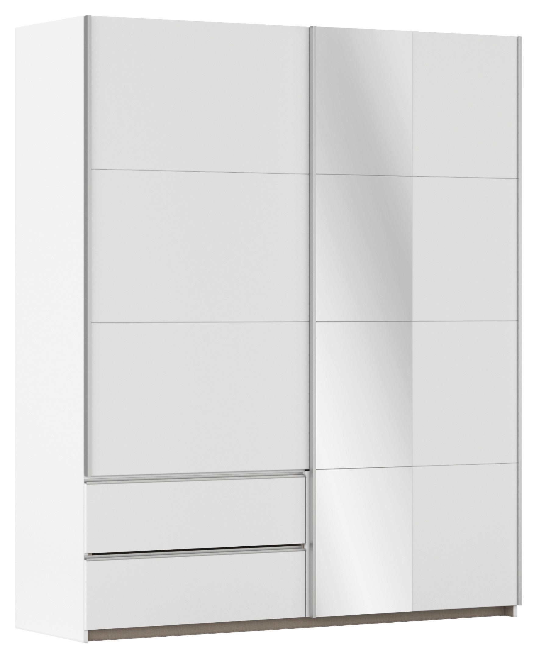 SCHWEBETÜRENSCHRANK in Weiss - Weiss/Alufarben, Modern, Holzwerkstoff (175/210/59cm) - Rauch Möbel