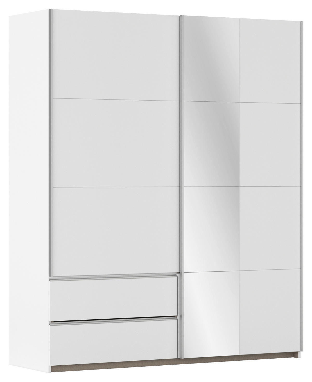 SCHWEBETÜRENSCHRANK in Weiss  - Weiss/Alufarben, Modern, Holzwerkstoff (175/210/59cm) - Rauch Möbel