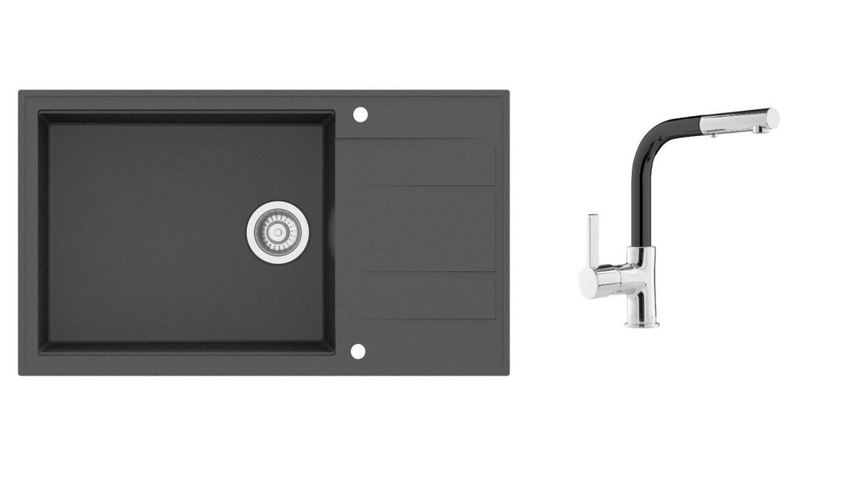 SET SUDOPERA I SLAVINE   86/50/20 cm         - crna, Basics, kamen (86/50/20cm)