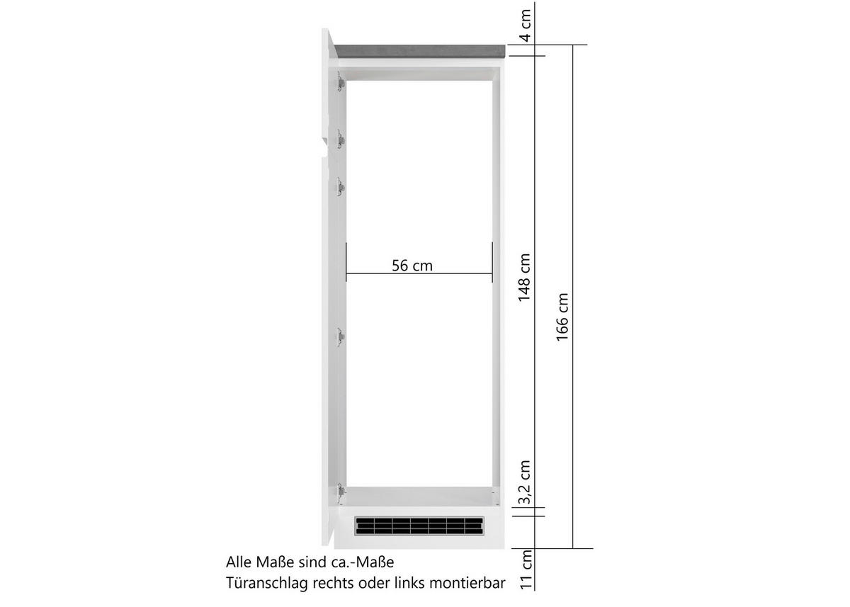 GERÄTEUMBAUSCHRANK 60/166/60 cm  in Weiß, Eiche Wotan, Weiß Hochglanz  - Weiß Hochglanz/Eiche Wotan, LIFESTYLE, Holzwerkstoff (60/166/60cm) - Held