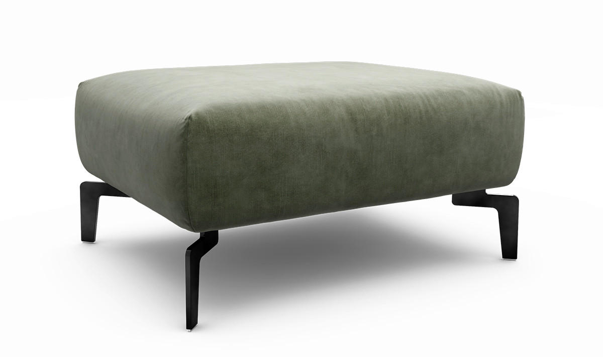 HOCKER Samt Waldgrün  - Waldgrün/Schwarz, Design, Textil/Metall (90/70/46cm) - SENSOO