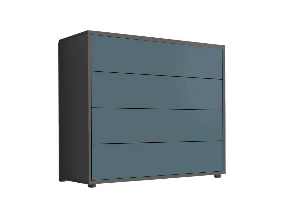 KOMMODE Mailand Typ 3  in 79/73/33 cm  - Anthrazit/Petrol, MODERN, Holzwerkstoff/Kunststoff (79/73/33cm) - MID.YOU