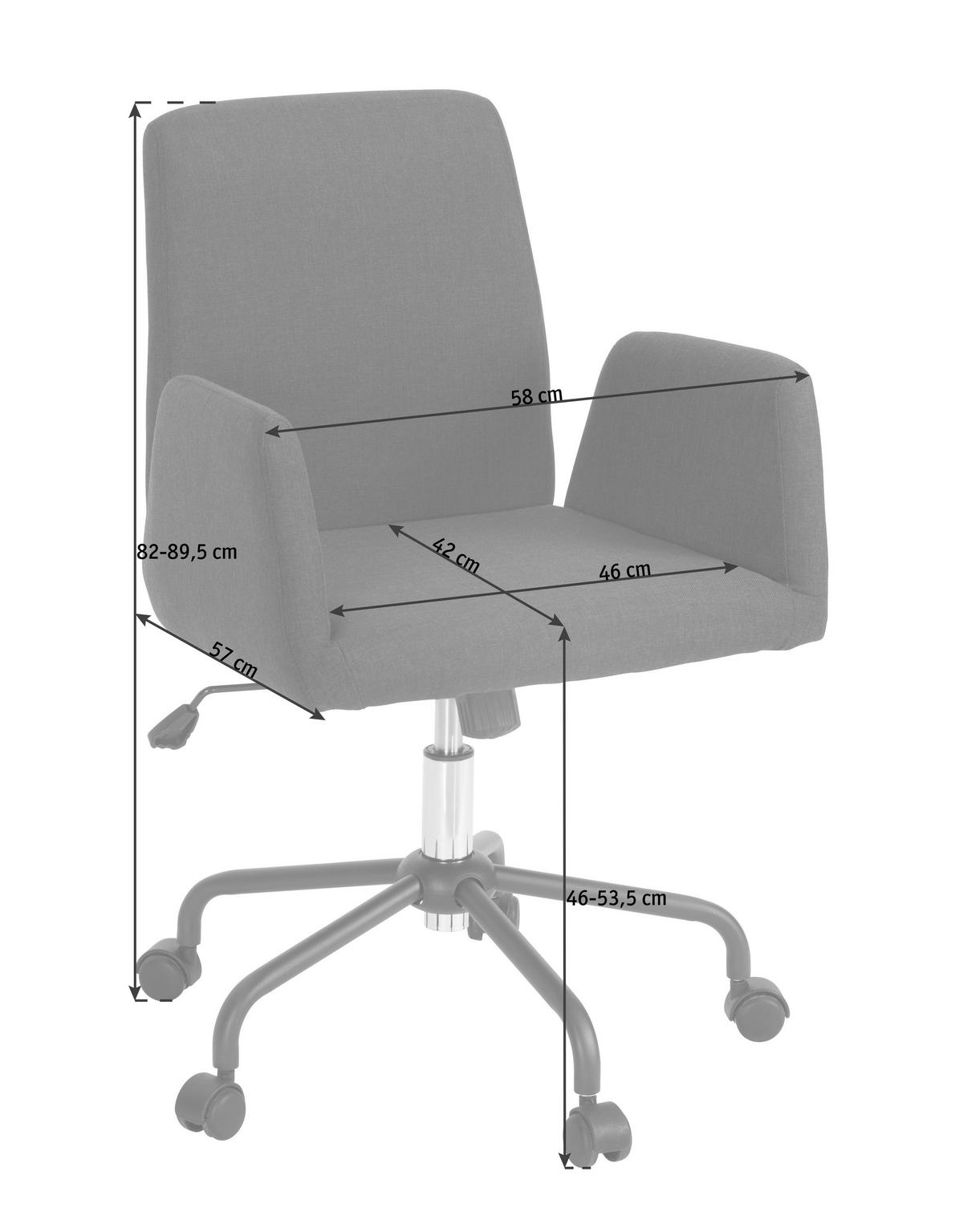 Scaun Birou, țesătură, negru, culoare crom - culoare crom/negru, Design, plastic/metal (58/82-90/57cm) - Carryhome