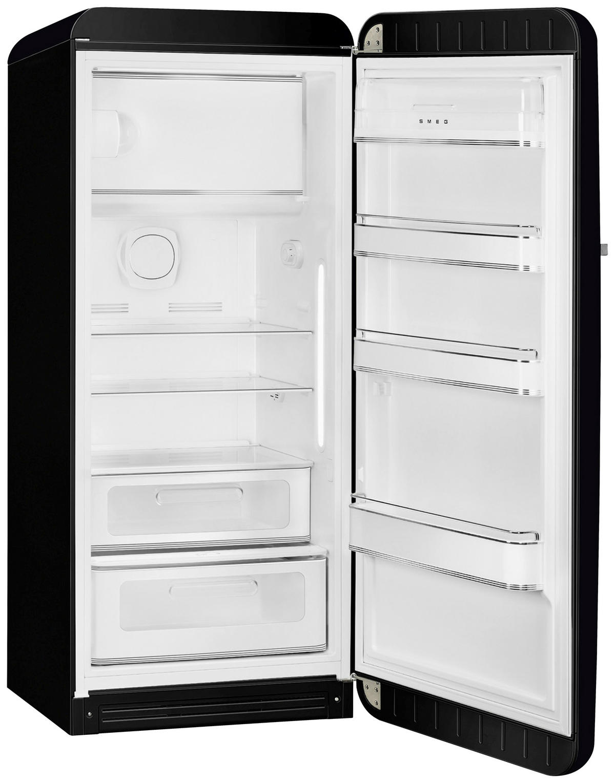 KÜHLSCHRANK 60,1/150/78,8 cm FAB28RDBLM5  - Schwarz, Basics, Glas/Metall (60,1/150/78,8cm) - SMEG