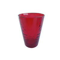 POHÁR 380 ml  - piros, Basics, üveg (0.38l)