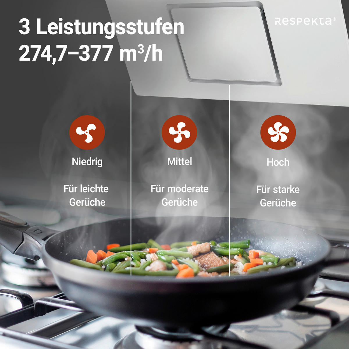 DUNSTABZUGSHAUBE CH22010/90WBZ  - Weiß, Trend, Glas/Metall (90/73,9-111,9/37cm) - Respekta
