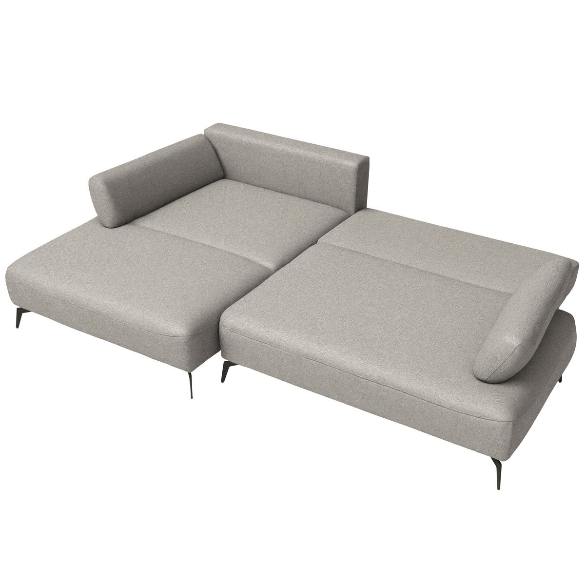 ECKSOFA COLORADO in Struktur Taupe  - Taupe/Schwarz, Design, Textil/Metall (186/284cm) - Lomoco
