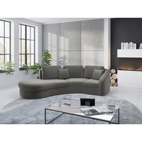 ECKSOFA in Samt Grau  - Schwarz/Grau, Modern, Kunststoff/Textil (230/266cm) - Sit & More