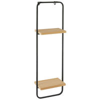 WANDREGAL Tanne massiv Schwarz  - Schwarz, Basics, Holz/Metall (24/15/80cm) - Ambia Home