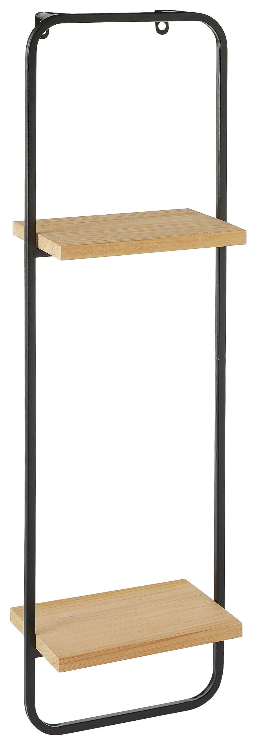WANDREGAL Tanne massiv Schwarz  - Schwarz, Basics, Holz/Metall (24/15/80cm) - Ambia Home
