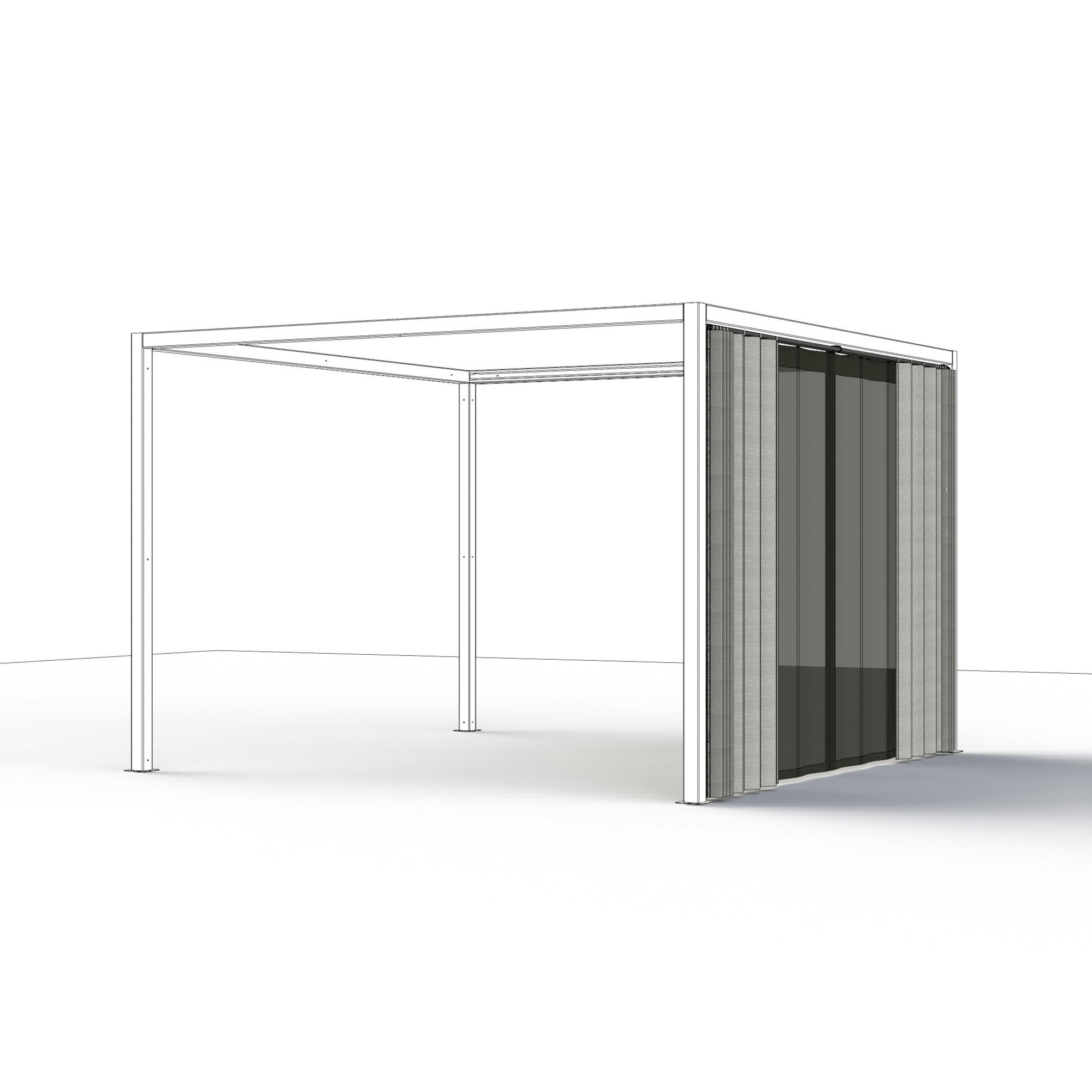 PAVILLON-VORHANGSET 300/210/0,5 cm   - Anthrazit/Silberfarben, Basics, Textil/Metall (300/210/0,5cm) - Siena Garden