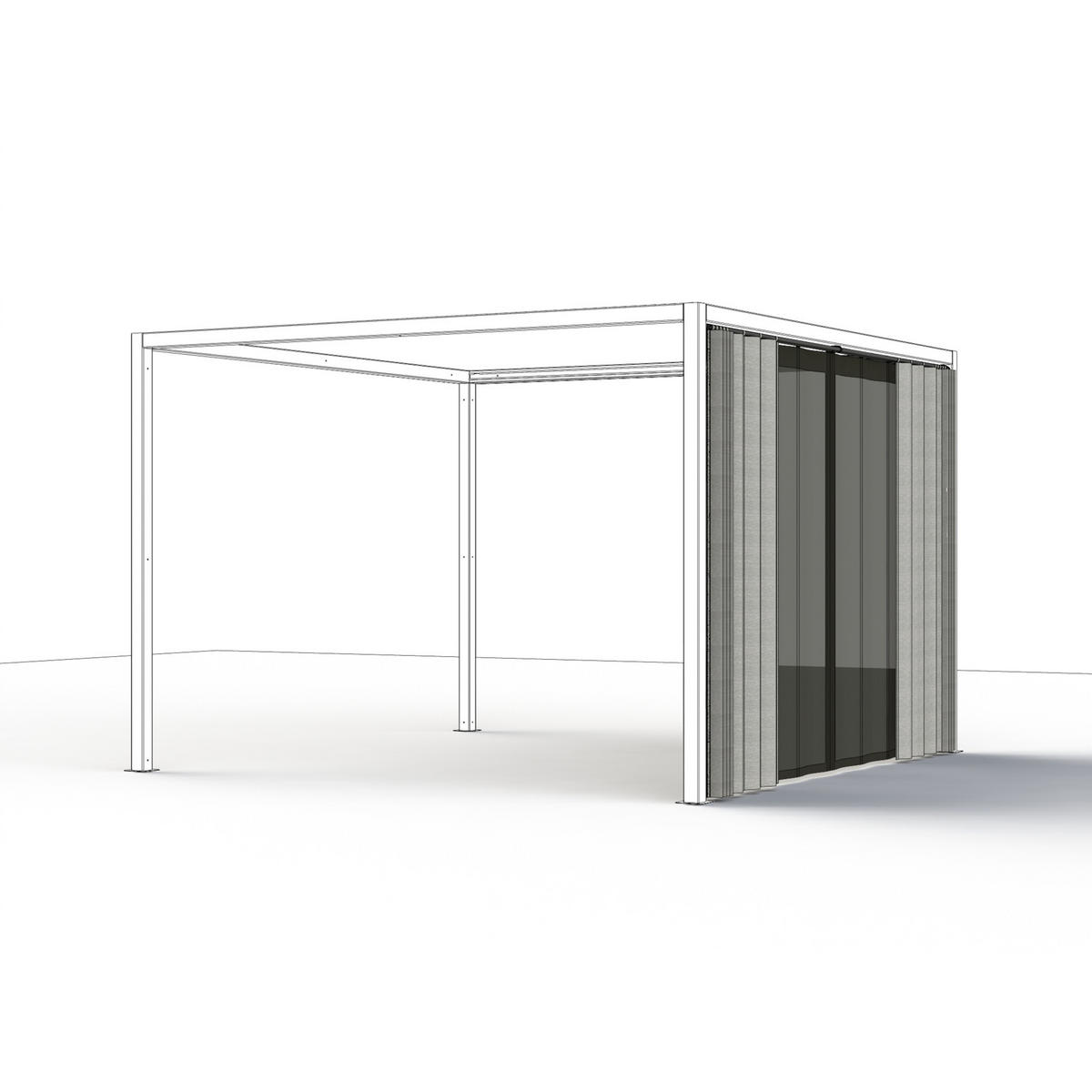 PAVILLON-VORHANGSET 300/210/0,5 cm   - Anthrazit/Silberfarben, Basics, Textil/Metall (300/210/0,5cm) - Siena Garden