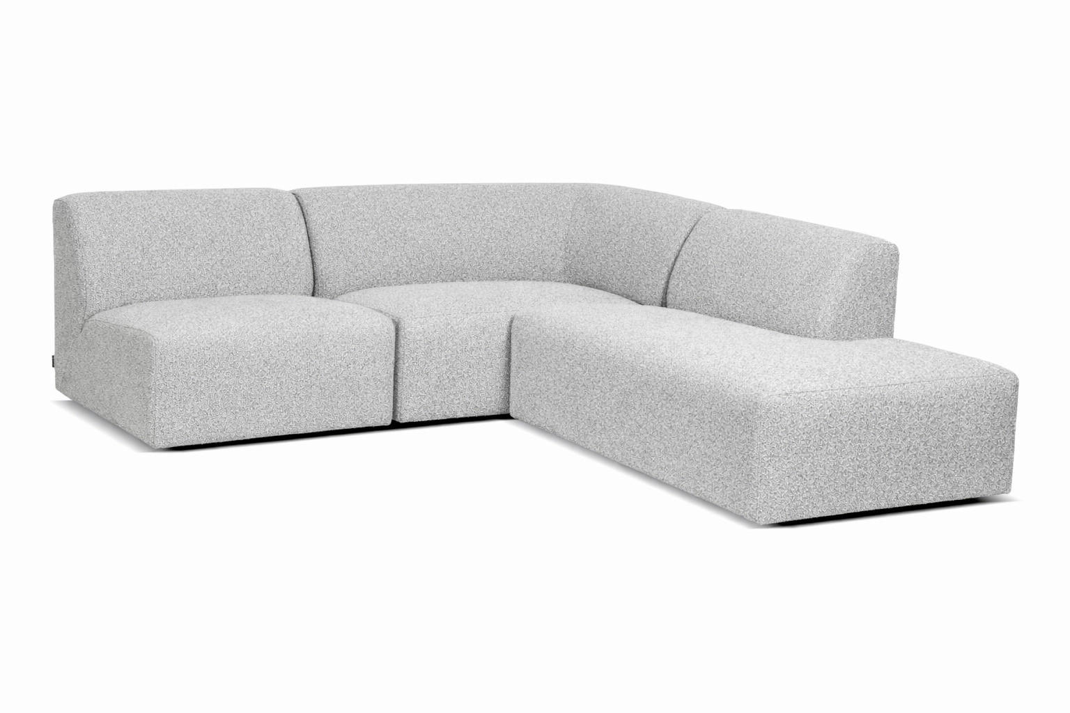 ECKSOFA Hector in Hellgrau  214/232 cm  - Hellgrau/Schwarz, Design, Textil (214/232cm) - Livetastic