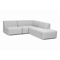 ECKSOFA Hector in Hellgrau  214/232 cm  - Hellgrau/Schwarz, Design, Textil (214/232cm) - Livetastic
