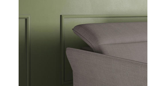 ECKSOFA Taupe Flachgewebe Rücken echt, Kopfteilverstellung, Sitztiefenverstellung  - Taupe/Schwarz, KONVENTIONELL, Textil/Metall (272/175cm) - Carryhome