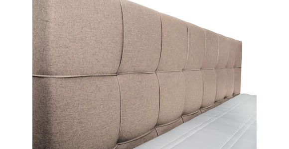 BOXSPRINGBETT 180/200 cm  in Hellbraun  - Hellbraun/Alufarben, KONVENTIONELL, Kunststoff/Textil (180/200cm) - Carryhome