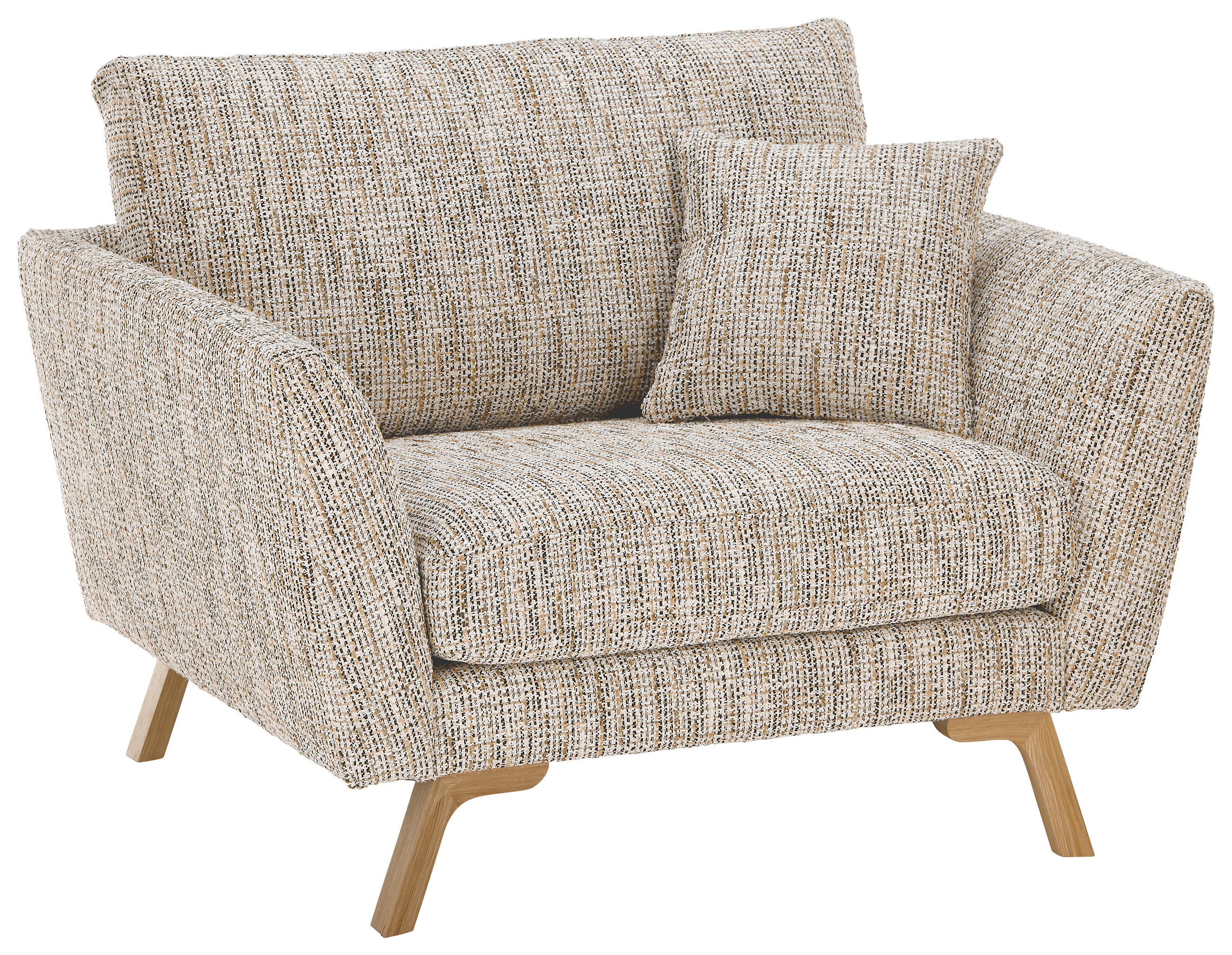 SESSEL in Webstoff Creme  - Eichefarben/Creme, KONVENTIONELL, Holz/Textil (115/86/93cm) - SetOne by Musterring