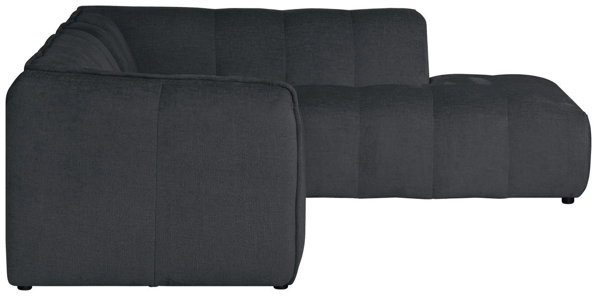 ECKSOFA Chenille Grau  - Schwarz/Grau, Design, Textil (230/218cm) - MID.YOU